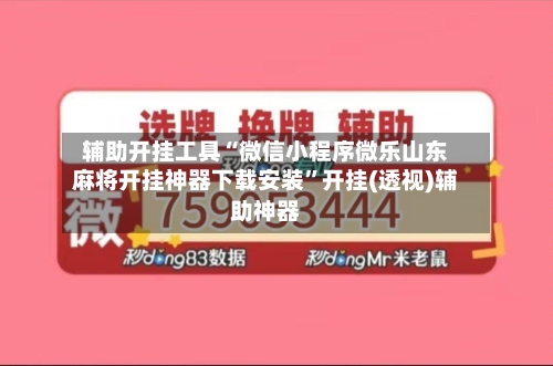 辅助开挂工具“微信小程序微乐山东麻将开挂神器下载安装	”开挂(透视)辅助神器-第1张图片