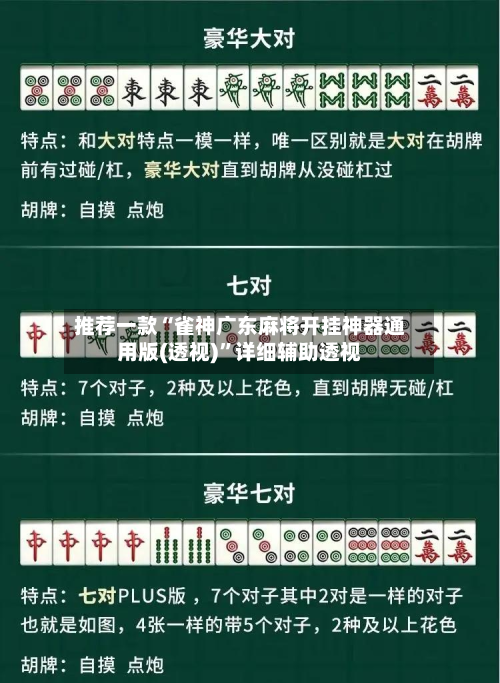 推荐一款“雀神广东麻将开挂神器通用版(透视)”详细辅助透视-第1张图片