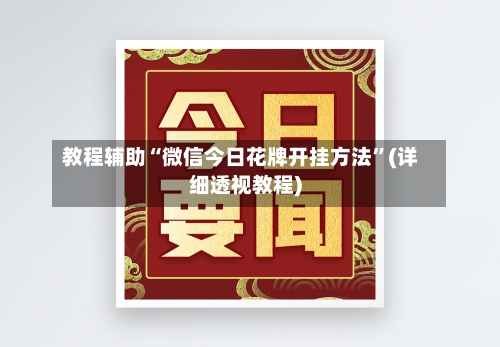 教程辅助“微信今日花牌开挂方法”(详细透视教程)-第3张图片
