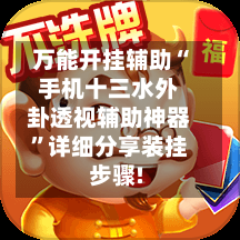 万能开挂辅助“手机十三水外卦透视辅助神器”详细分享装挂步骤!-第3张图片