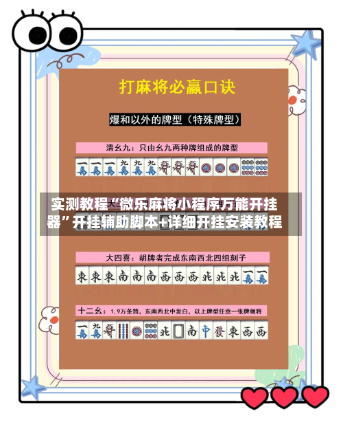 实测教程“微乐麻将小程序万能开挂器	”开挂辅助脚本+详细开挂安装教程-第2张图片