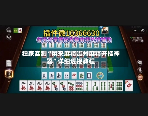 独家实测“闲来麻将贵州麻将开挂神器	”详细透视教程-第2张图片