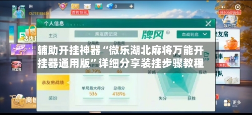 辅助开挂神器“微乐湖北麻将万能开挂器通用版	”详细分享装挂步骤教程-第1张图片