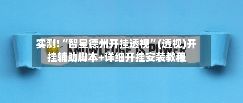 实测!“智星德州开挂透视”(透视)开挂辅助脚本+详细开挂安装教程-第1张图片
