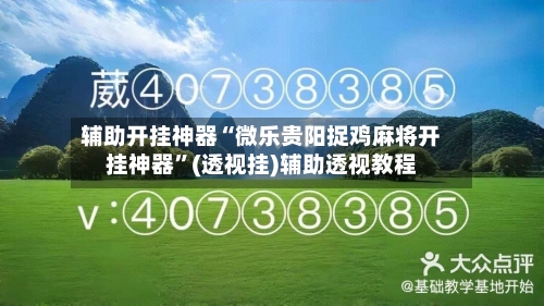 辅助开挂神器“微乐贵阳捉鸡麻将开挂神器”(透视挂)辅助透视教程-第1张图片