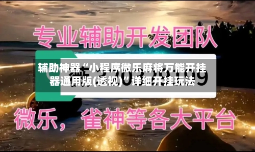 辅助神器“小程序微乐麻将万能开挂器通用版(透视)”详细开挂玩法-第1张图片