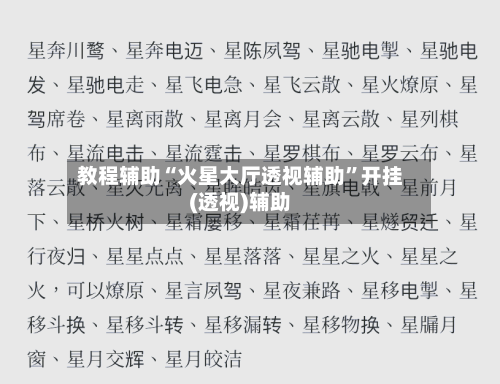 教程辅助“火星大厅透视辅助”开挂(透视)辅助-第2张图片