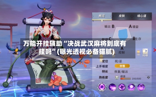 万能开挂辅助“决战武汉麻将到底有挂吗”(曝光透视必备猫腻)-第1张图片