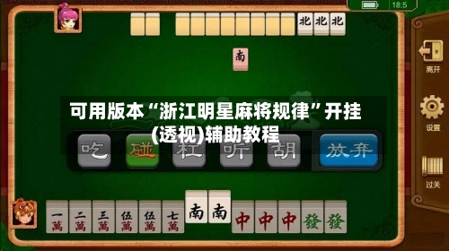可用版本“浙江明星麻将规律”开挂(透视)辅助教程-第3张图片